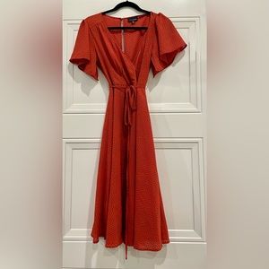 Lucy Paris red dot flowy midi dress